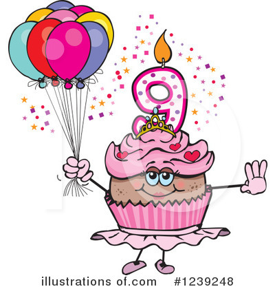 Birthday Cupcake Clipart #1239248 by Dennis Holmes Designs