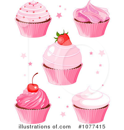 Royalty-Free (RF) Cupcakes Clipart Illustration by Pushkin - Stock Sample #1077415