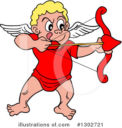 Royalty-Free (RF) Cupid Clipart Illustration by LaffToon - Stock Sample #1302721