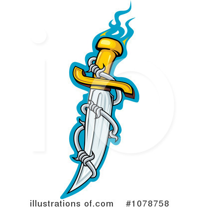 Flaming Sword Clipart #1078758 by Vector Tradition SM