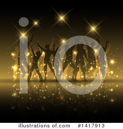 Silhouetted Dancers Clipart #1417913 by KJ Pargeter