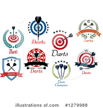 Royalty-Free (RF) Darts Clipart Illustration by Vector Tradition SM - Stock Sample #1279988