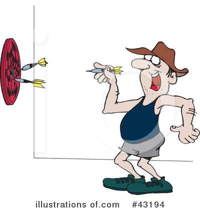 Royalty-Free (RF) Darts Clipart Illustration by Dennis Holmes Designs - Stock Sample #43194