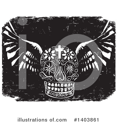 Winged Skull Clipart #1403861 by xunantunich