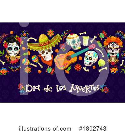 Royalty-Free (RF) Day Of The Dead Clipart Illustration by Vector Tradition SM - Stock Sample #1802743