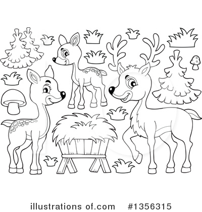Royalty-Free (RF) Deer Clipart Illustration by visekart - Stock Sample #1356315