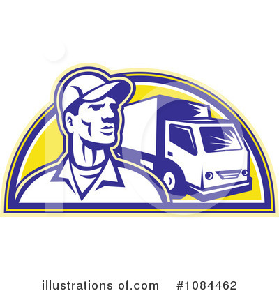 Truck Driver Clipart #1084462 by patrimonio