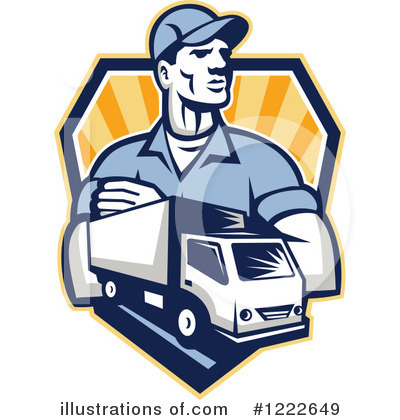 Royalty-Free (RF) Delivery Man Clipart Illustration by patrimonio - Stock Sample #1222649