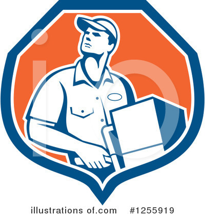 Royalty-Free (RF) Delivery Man Clipart Illustration by patrimonio - Stock Sample #1255919