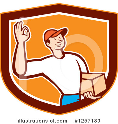 Royalty-Free (RF) Delivery Man Clipart Illustration by patrimonio - Stock Sample #1257189