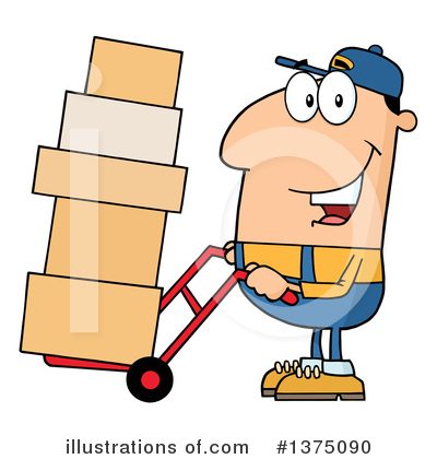 Delivery Man Clipart #1375090 by Hit Toon