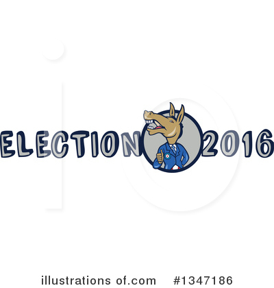 Royalty-Free (RF) Democrat Donkey Clipart Illustration by patrimonio - Stock Sample #1347186