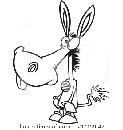 Royalty-Free (RF) Democratic Donkey Clipart Illustration by toonaday - Stock Sample #1122042