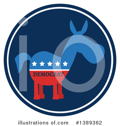 Royalty-Free (RF) Democratic Donkey Clipart Illustration by Hit Toon - Stock Sample #1389362