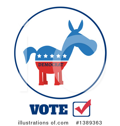 Royalty-Free (RF) Democratic Donkey Clipart Illustration by Hit Toon - Stock Sample #1389363