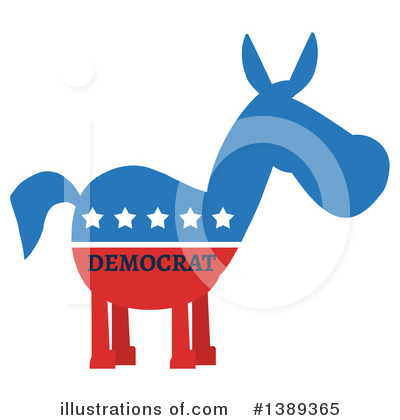 Royalty-Free (RF) Democratic Donkey Clipart Illustration by Hit Toon - Stock Sample #1389365