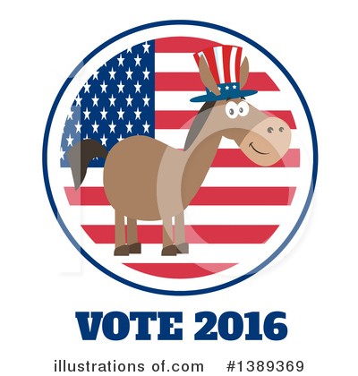 Royalty-Free (RF) Democratic Donkey Clipart Illustration by Hit Toon - Stock Sample #1389369