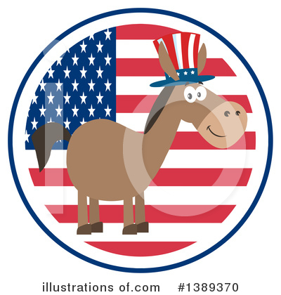 Royalty-Free (RF) Democratic Donkey Clipart Illustration by Hit Toon - Stock Sample #1389370