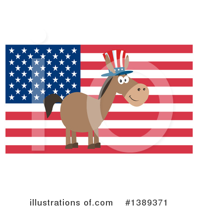 Royalty-Free (RF) Democratic Donkey Clipart Illustration by Hit Toon - Stock Sample #1389371