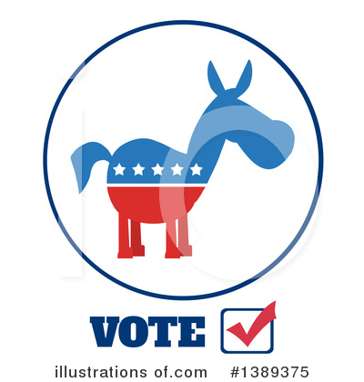 Royalty-Free (RF) Democratic Donkey Clipart Illustration by Hit Toon - Stock Sample #1389375