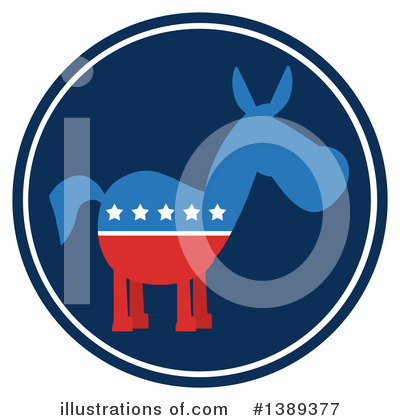 Royalty-Free (RF) Democratic Donkey Clipart Illustration by Hit Toon - Stock Sample #1389377