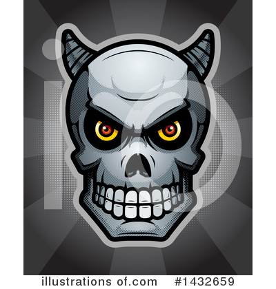 Demon Skull Clipart #1432659 by Cory Thoman