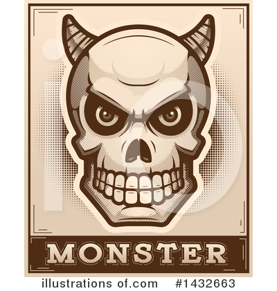 Royalty-Free (RF) Demon Skull Clipart Illustration by Cory Thoman - Stock Sample #1432663
