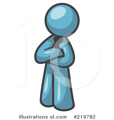 Royalty-Free (RF) Denim Blue Man Clipart Illustration by Leo Blanchette - Stock Sample #219782