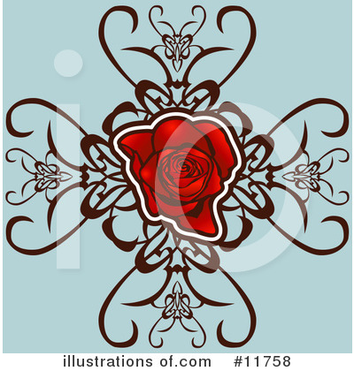 Red Rose Clipart #11758 by AtStockIllustration