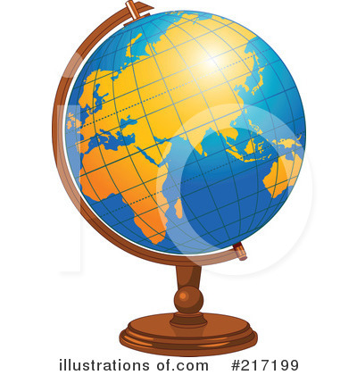 Royalty-Free (RF) Desk Globe Clipart Illustration by Pushkin - Stock Sample #217199