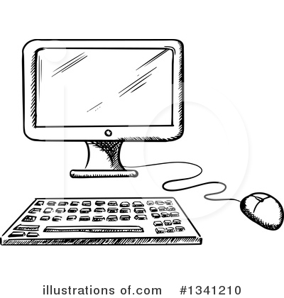 Royalty-Free (RF) Desktop Computer Clipart Illustration by Vector Tradition SM - Stock Sample #1341210