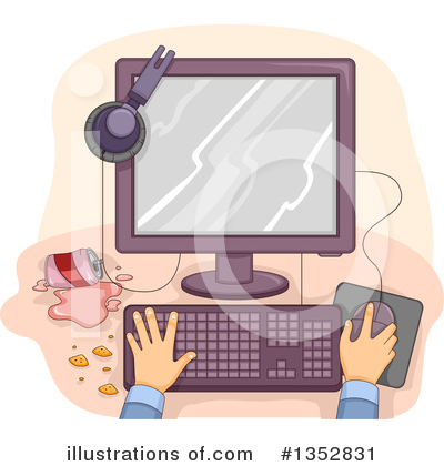 Royalty-Free (RF) Desktop Computer Clipart Illustration by BNP Design Studio - Stock Sample #1352831