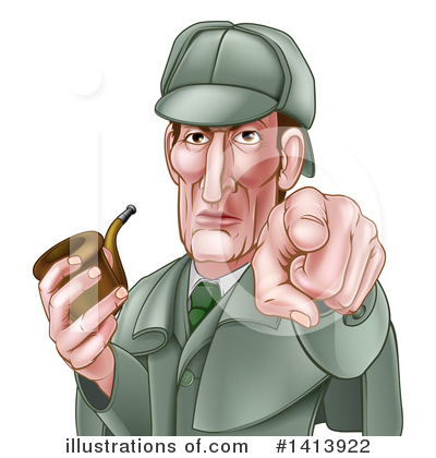 Royalty-Free (RF) Detective Clipart Illustration by AtStockIllustration - Stock Sample #1413922