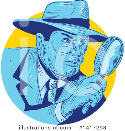Royalty-Free (RF) Detective Clipart Illustration by patrimonio - Stock Sample #1417258