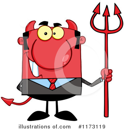 Royalty-Free (RF) Devil Businessman Clipart Illustration by Hit Toon - Stock Sample #1173119
