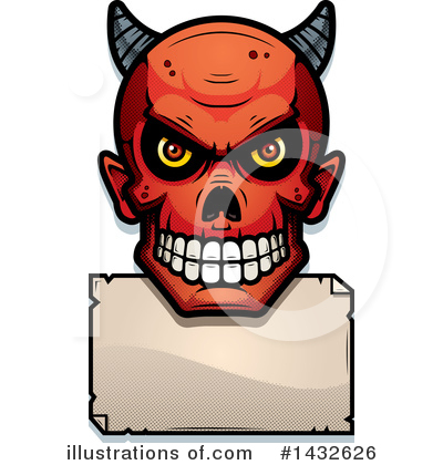 Royalty-Free (RF) Devil Skull Clipart Illustration by Cory Thoman - Stock Sample #1432626