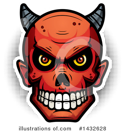 Royalty-Free (RF) Devil Skull Clipart Illustration by Cory Thoman - Stock Sample #1432628