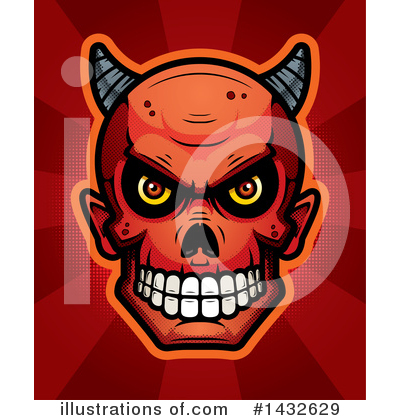 Royalty-Free (RF) Devil Skull Clipart Illustration by Cory Thoman - Stock Sample #1432629