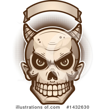 Devil Skull Clipart #1432630 by Cory Thoman