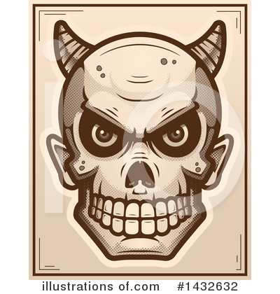 Royalty-Free (RF) Devil Skull Clipart Illustration by Cory Thoman - Stock Sample #1432632