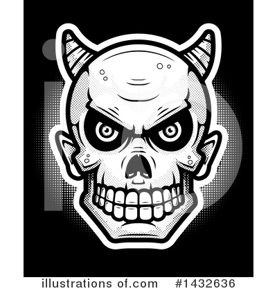 Devil Skull Clipart #1432636 by Cory Thoman