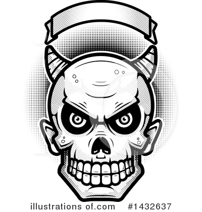 Royalty-Free (RF) Devil Skull Clipart Illustration by Cory Thoman - Stock Sample #1432637