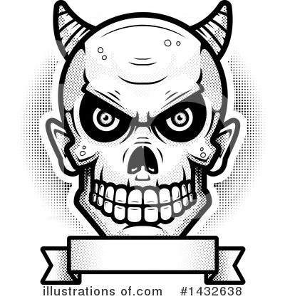 Devil Skull Clipart #1432638 by Cory Thoman