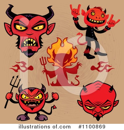 Royalty-Free (RF) Devils Clipart Illustration by John Schwegel - Stock Sample #1100869