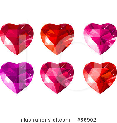 Royalty-Free (RF) Diamond Heart Clipart Illustration by Pushkin - Stock Sample #86902