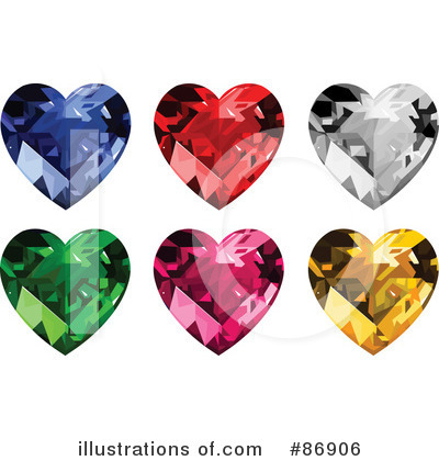 Royalty-Free (RF) Diamond Heart Clipart Illustration by Pushkin - Stock Sample #86906