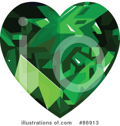 Royalty-Free (RF) Diamond Heart Clipart Illustration by Pushkin - Stock Sample #86913