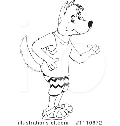 Royalty-Free (RF) Dingo Clipart Illustration by Dennis Holmes Designs - Stock Sample #1110672
