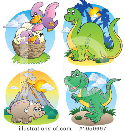 Royalty-Free (RF) Dinosaur Clipart Illustration by visekart - Stock Sample #1050697