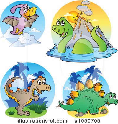 Royalty-Free (RF) Dinosaur Clipart Illustration by visekart - Stock Sample #1050705